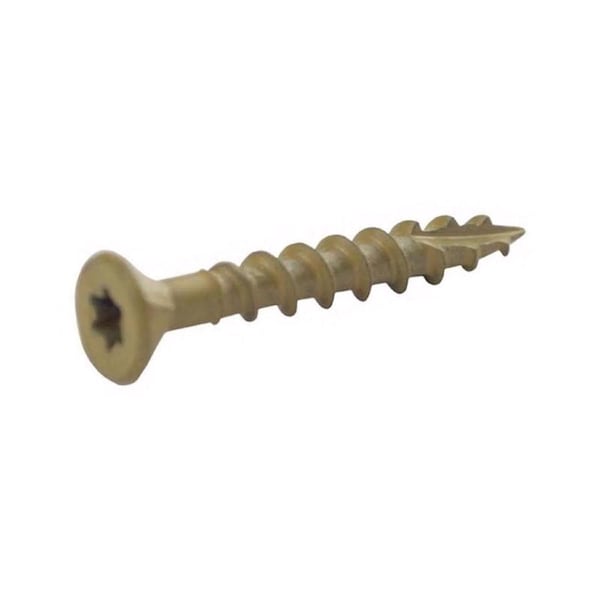 Deck Screw, #8 x 1-5/8 in, Flat Head, Torx Drive